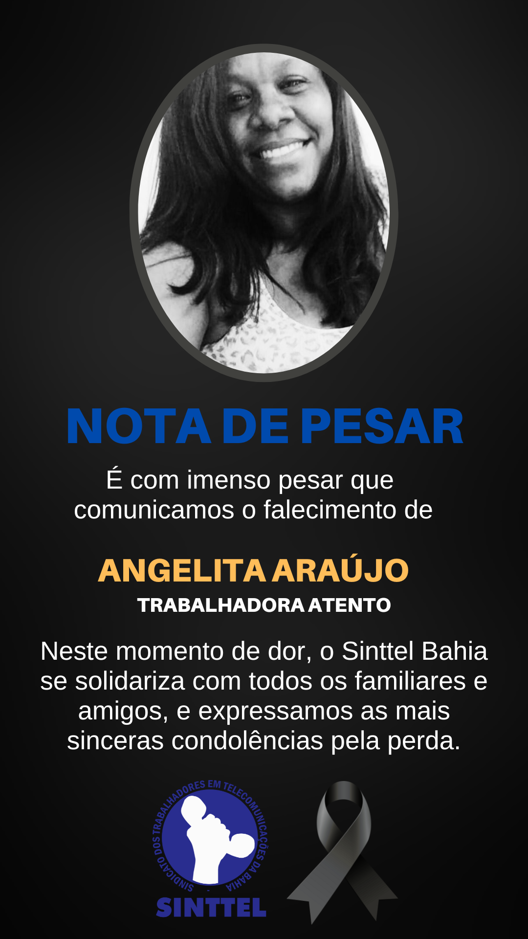 Nota de pesar: Angelita AraÃºjo